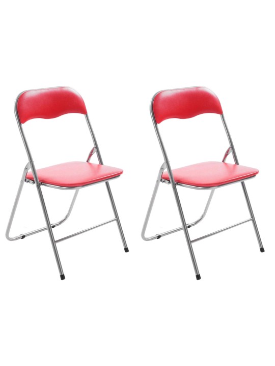 Lot de 2 chaises pliantes Felix, rouge/argent