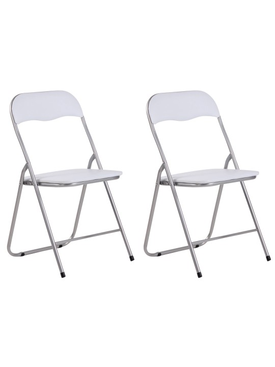 Lot de 2 chaises pliantes Felix, blanc/argent Lot de 2 chaises pliantes Felix, blanc/argent