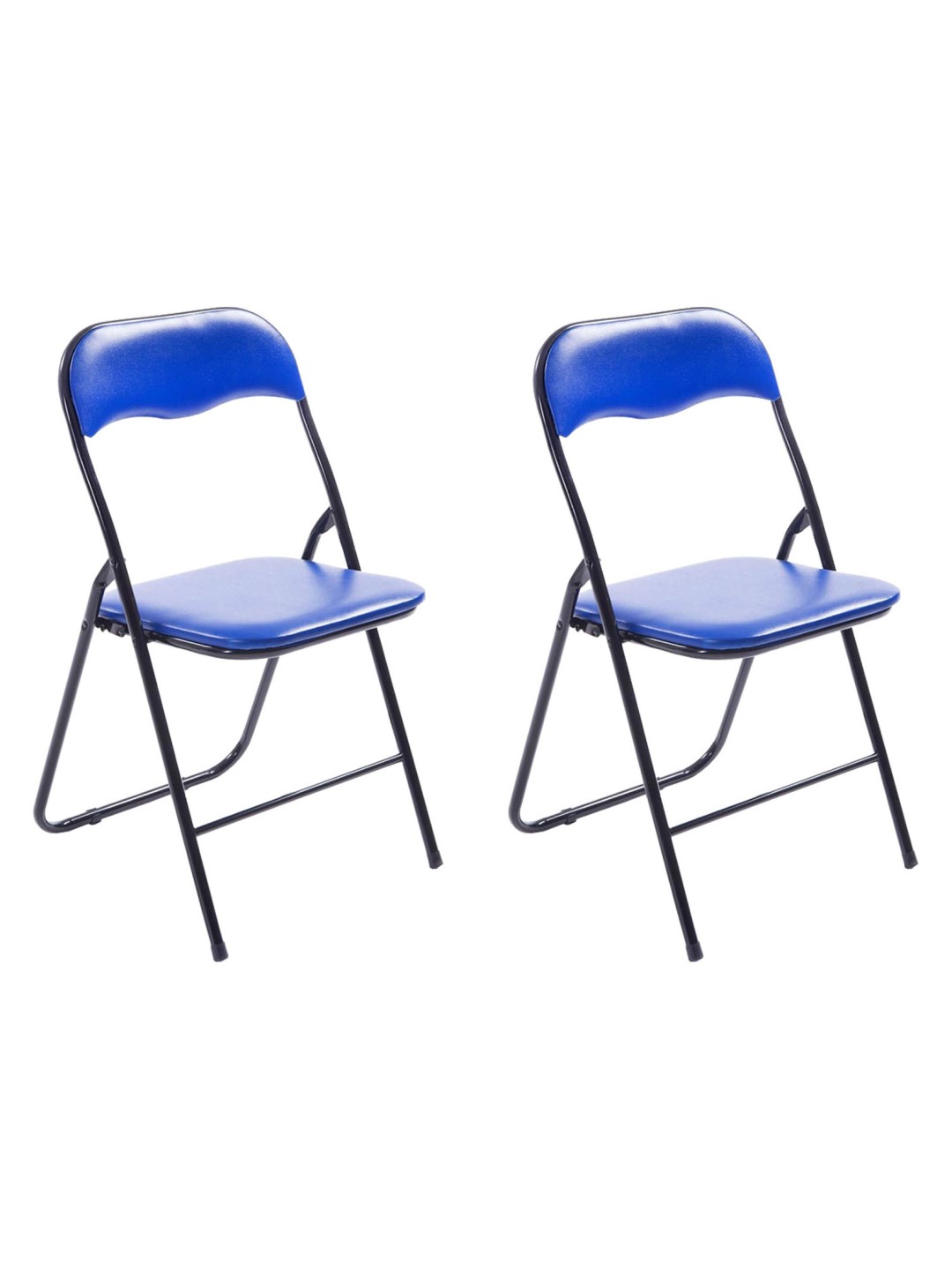 Lot de 2 chaises pliantes Felix, bleu/noir