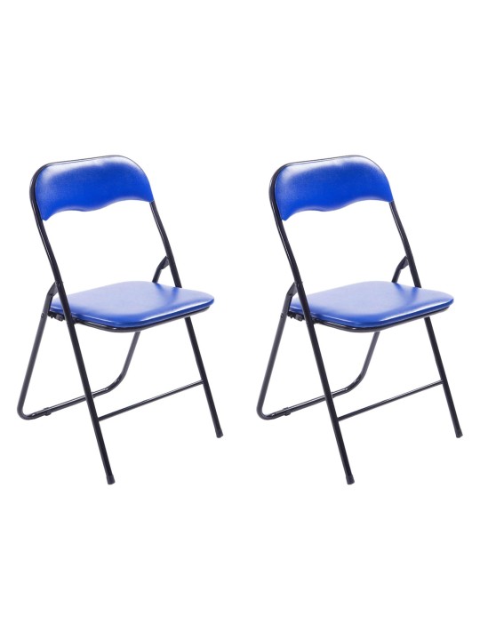 Lot de 2 chaises pliantes Felix, bleu/noir