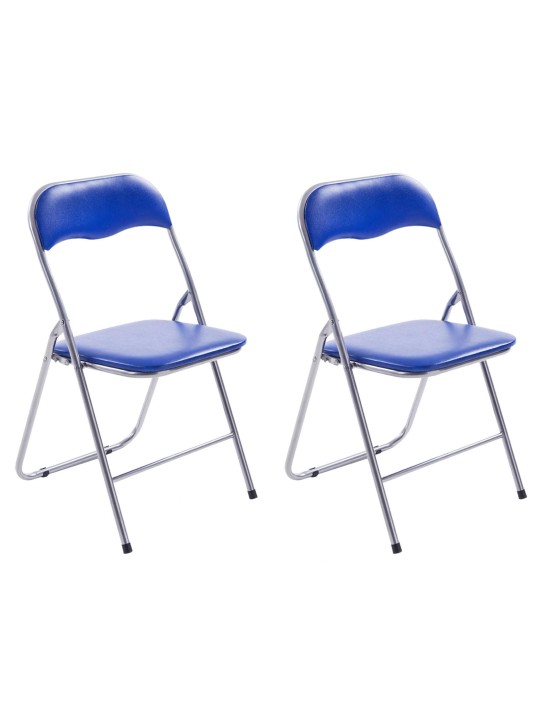Lot de 2 chaises pliantes Felix, bleu/argent