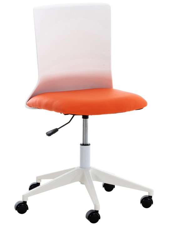 Chaise de bureau Apolda simili cuir, orange