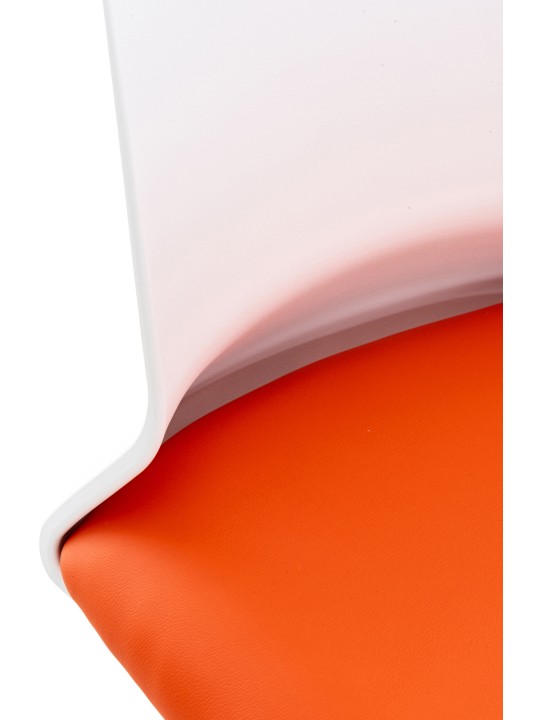 Chaise de bureau Apolda simili cuir, orange