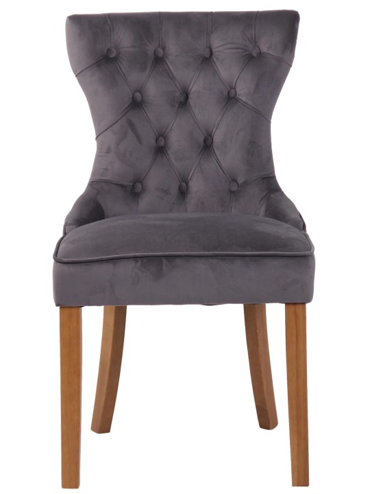 Chaise Franca velours antique-clair, gris foncé