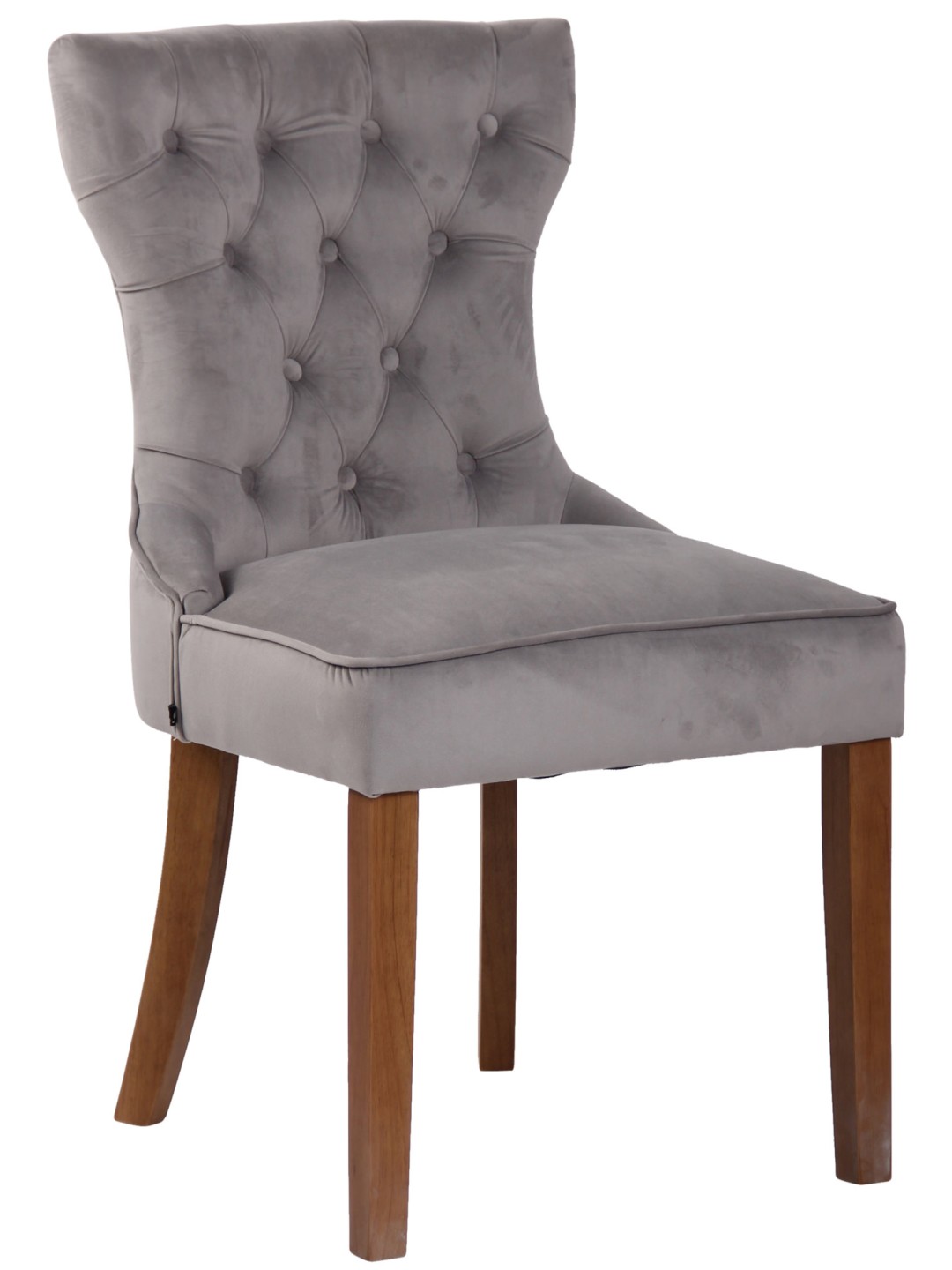 Chaise Franca velours antique-clair, gris