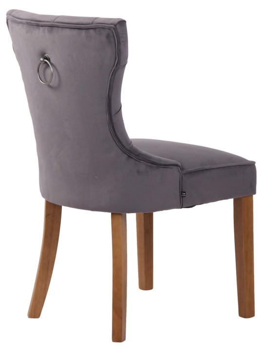 Chaise Franca velours antique-clair, gris foncé