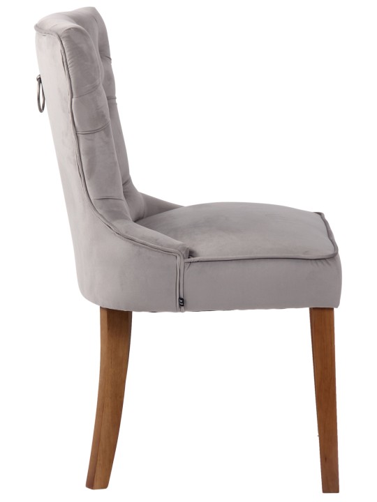 Chaise Franca velours antique-clair, gris