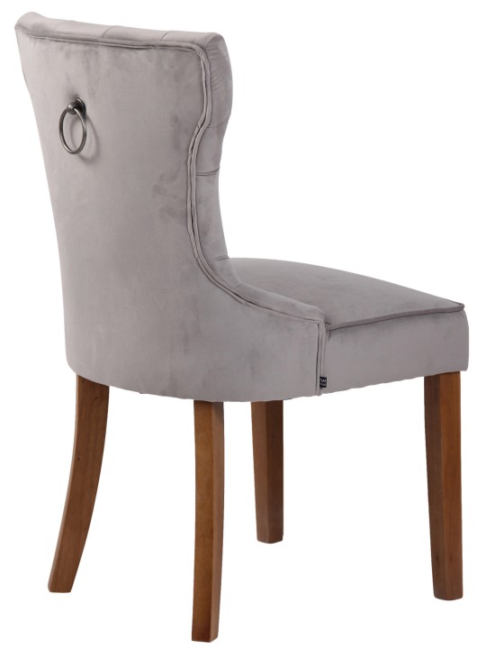 Chaise Franca velours antique-clair, gris