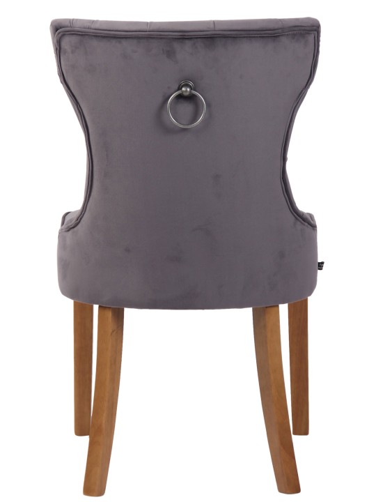 Chaise Franca velours antique-clair, gris foncé