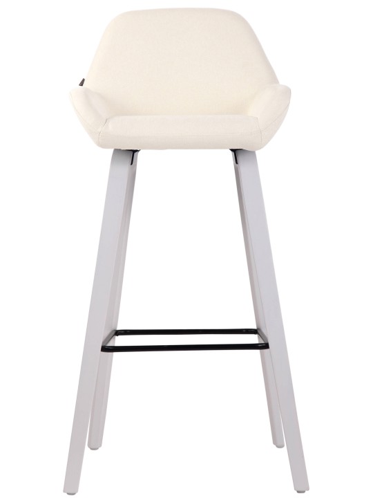 Tabouret de bar Newnan tissu structure 4 pieds (chêne), crème Tabouret de bar Newnan tissu structure 4 pieds (chêne), crème