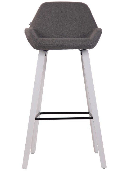 Tabouret de bar Newnan tissu structure 4 pieds (chêne), gris foncé Tabouret de bar Newnan tissu structure 4 pieds (chêne), gris foncé