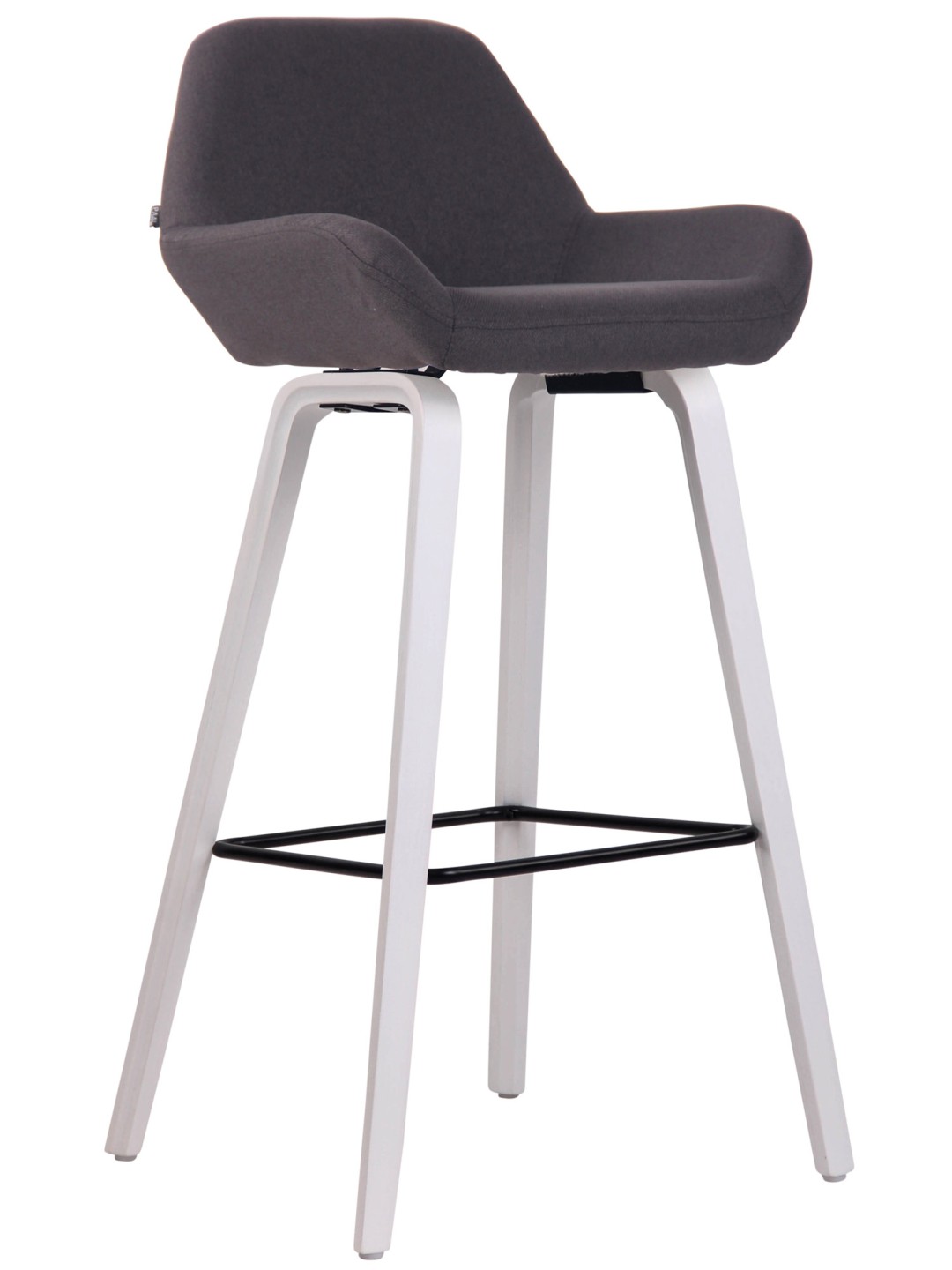 Tabouret de bar Newnan tissu structure 4 pieds (chêne), noir