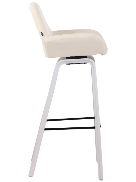 Tabouret de bar Newnan tissu structure 4 pieds (chêne), crème Tabouret de bar Newnan tissu structure 4 pieds (chêne), crème