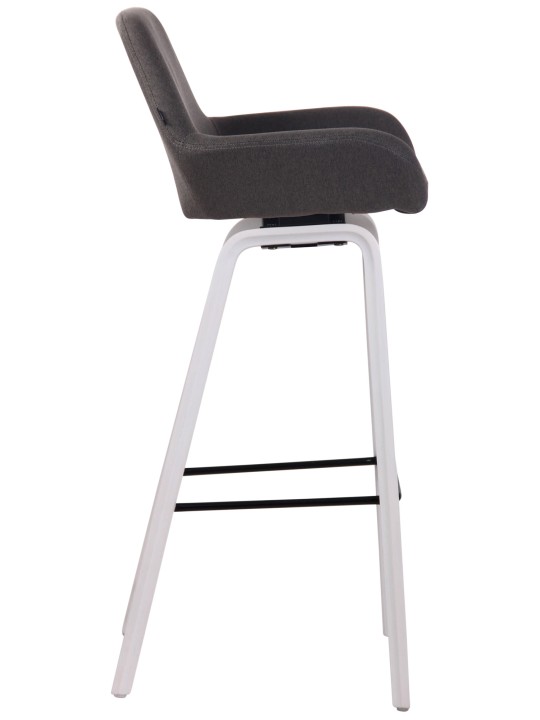 Tabouret de bar Newnan tissu structure 4 pieds (chêne), gris foncé Tabouret de bar Newnan tissu structure 4 pieds (chêne), gris foncé