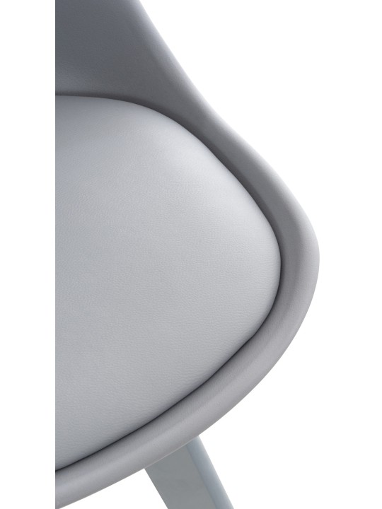 Ensemble de 4 chaises Linares plastique, gris/gris Ensemble de 4 chaises Linares plastique, gris/gris