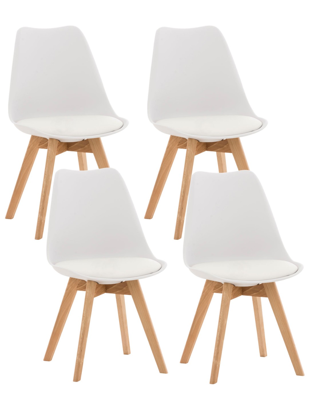 Ensemble de 4 chaises Linares, blanc