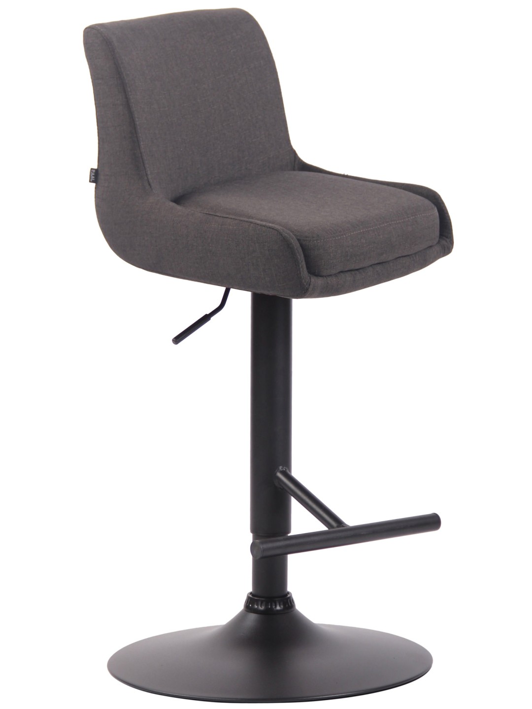 Tabouret de bar club tissu, gris foncé