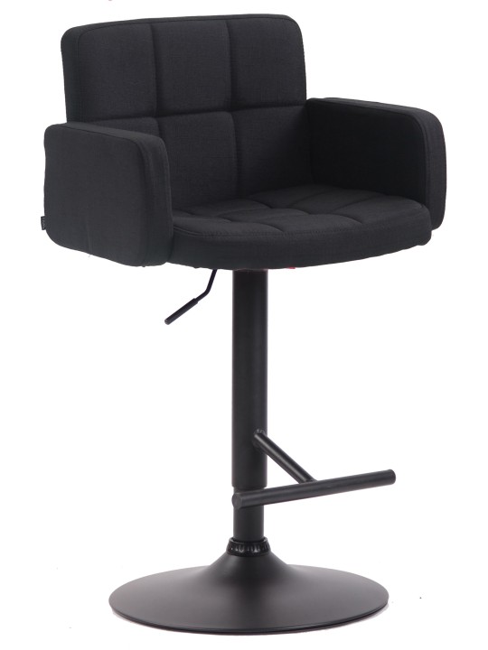 Tabouret de bar Los Angeles, tissu, noir