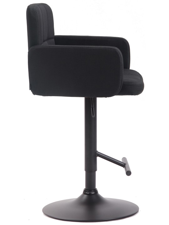 Tabouret de bar Los Angeles, tissu, noir