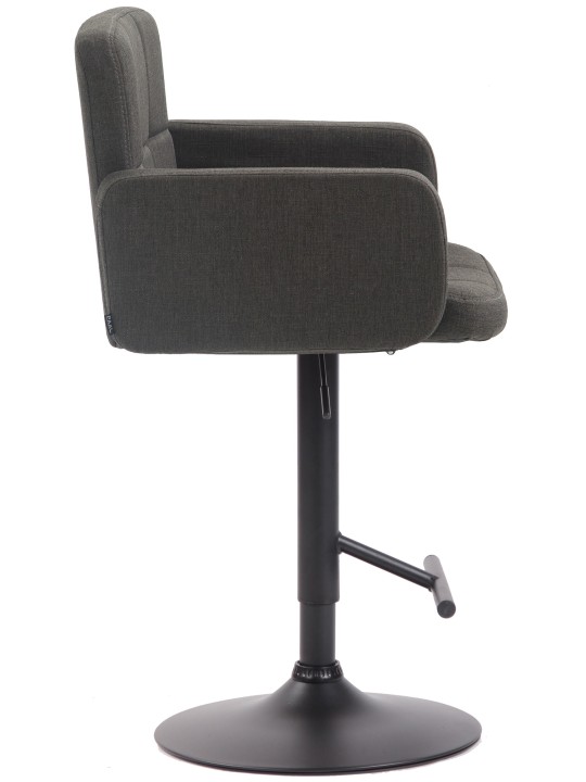 Tabouret de bar Los Angeles, tissu, gris foncé