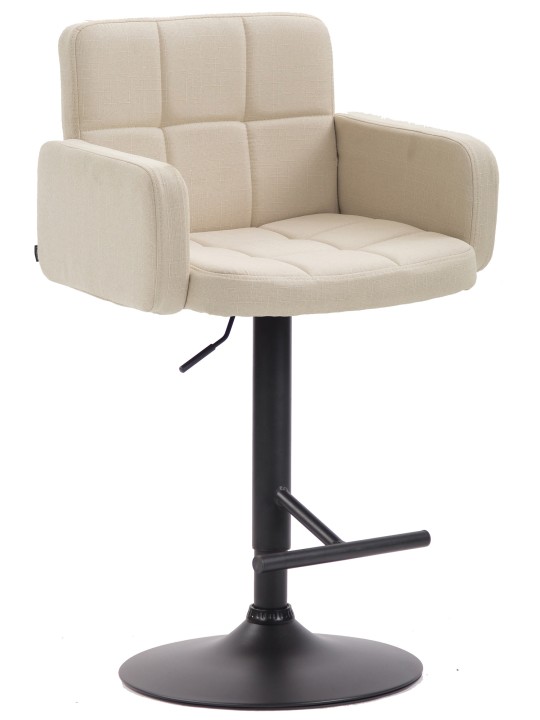 Tabouret de bar Los Angeles, tissu, crème