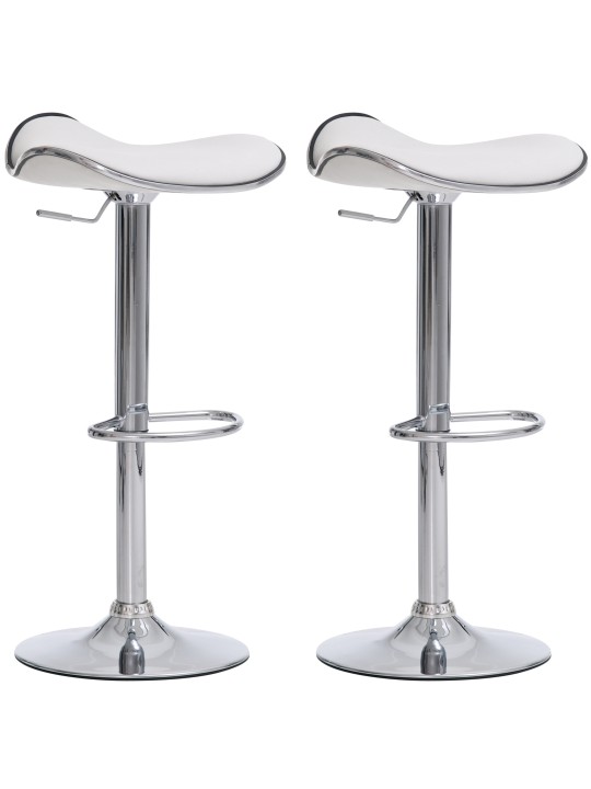 Lot de 2 tabourets de bar Shanghai C, blanc Lot de 2 tabourets de bar Shanghai C, blanc