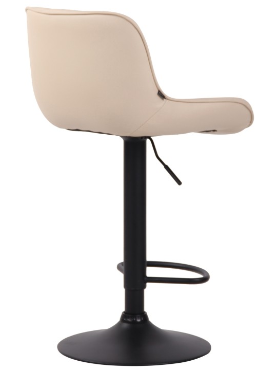 Tabouret de bar Lentini simili cuir, crème