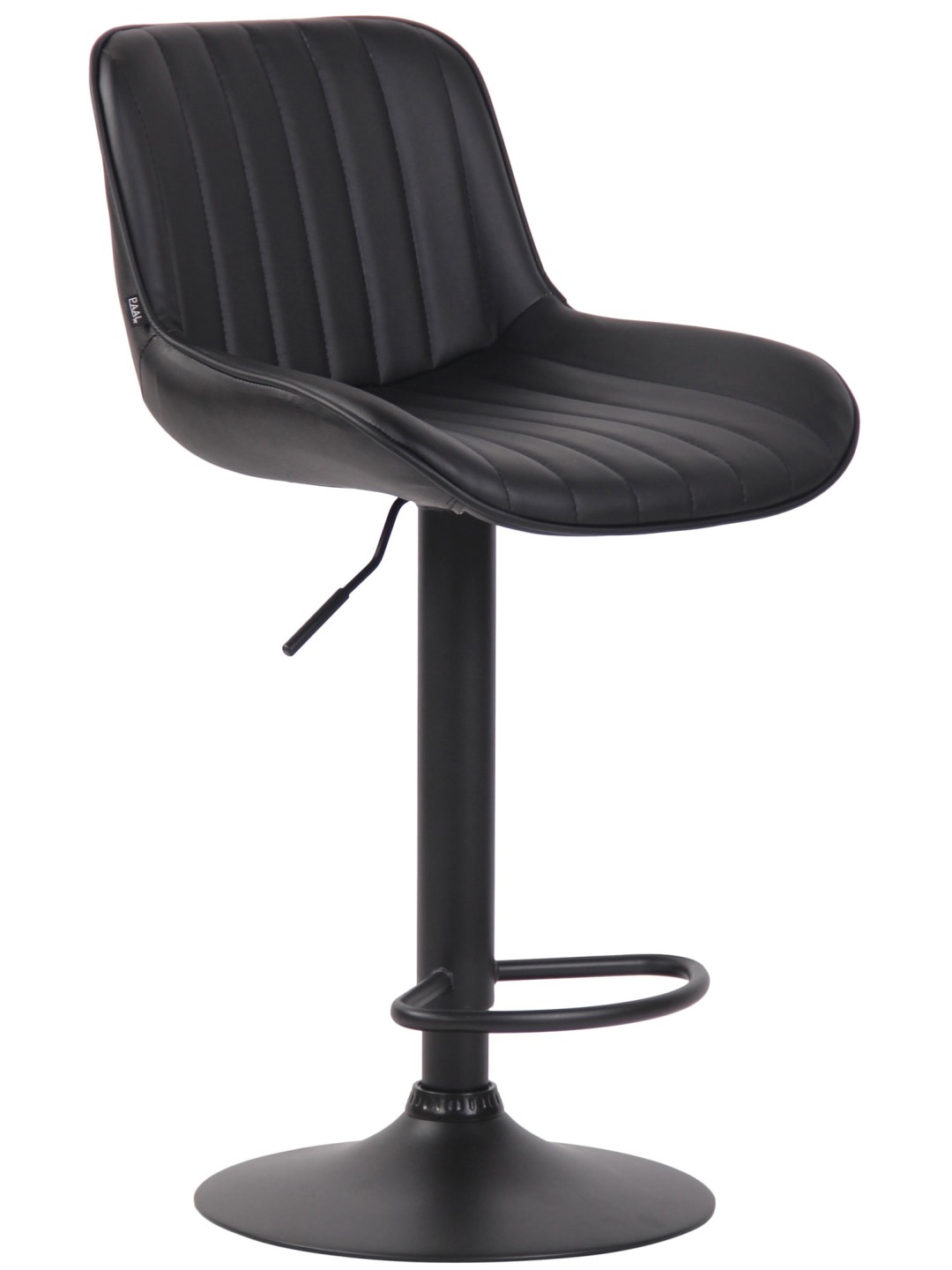 Tabouret de bar Lentini simili cuir, noir