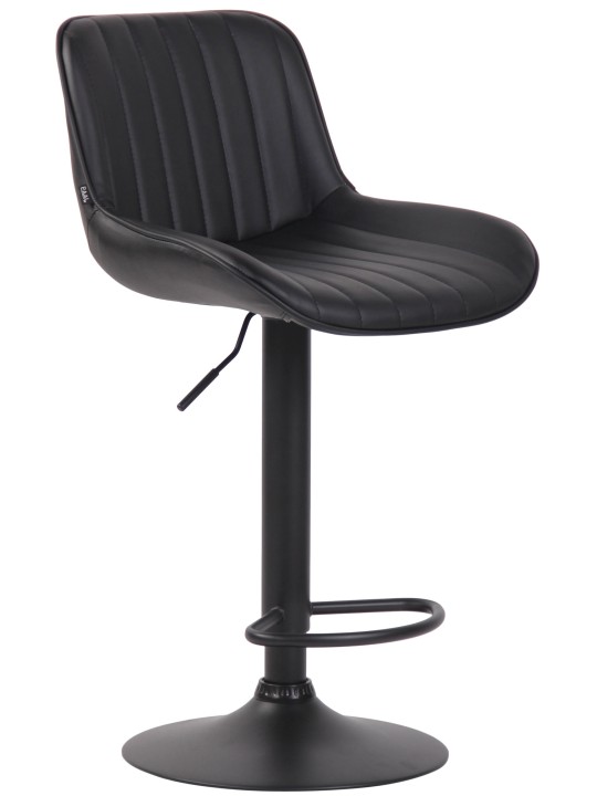 Tabouret de bar Lentini simili cuir, noir