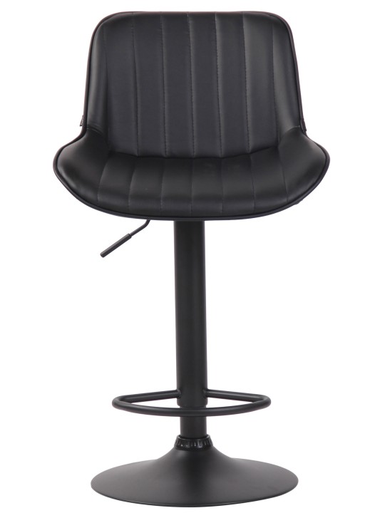 Tabouret de bar Lentini simili cuir, noir