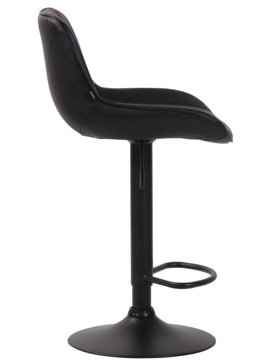 Tabouret de bar Lentini simili cuir, noir