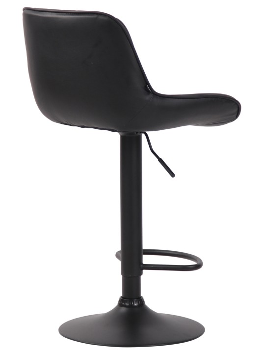 Tabouret de bar Lentini simili cuir, noir