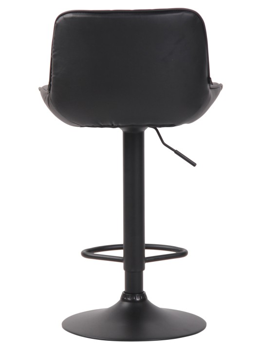 Tabouret de bar Lentini simili cuir, noir