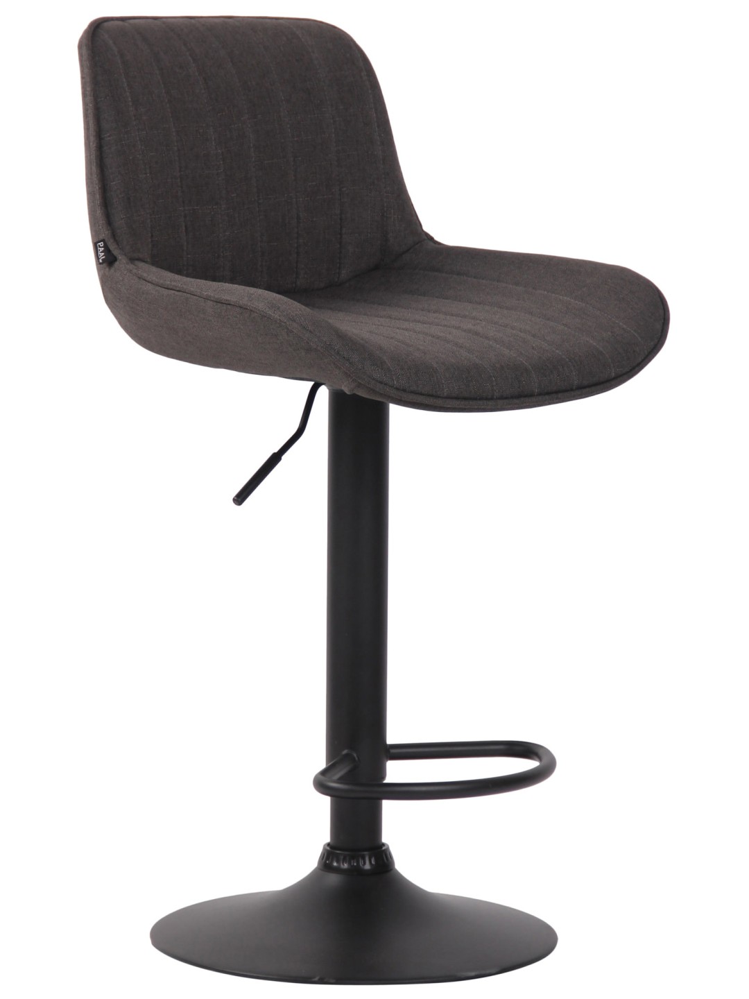 Tabouret de bar tissu Lentini, gris foncé