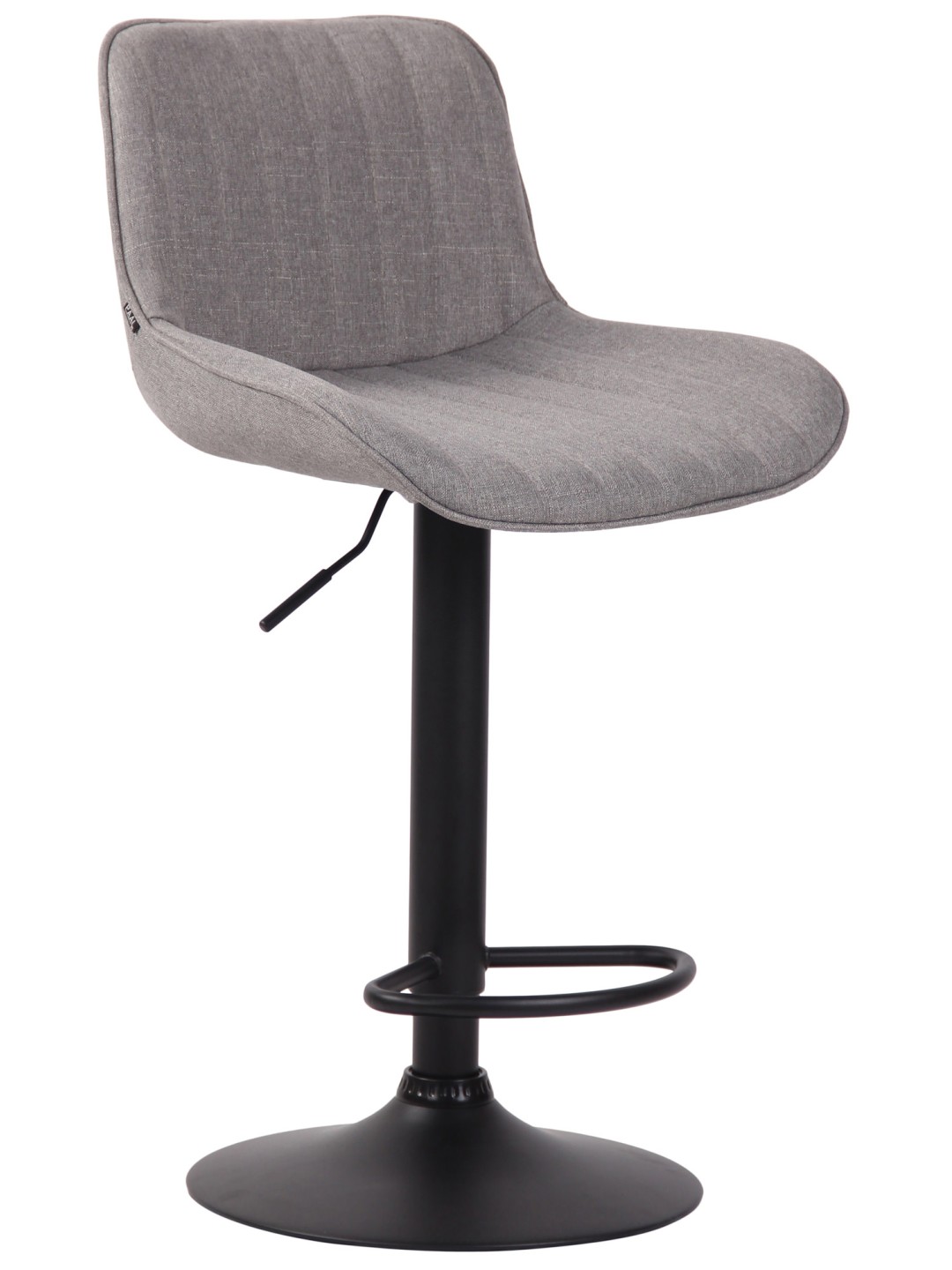 Tabouret de bar tissu Lentini, gris