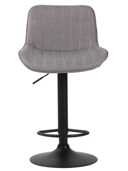 Tabouret de bar tissu Lentini, gris