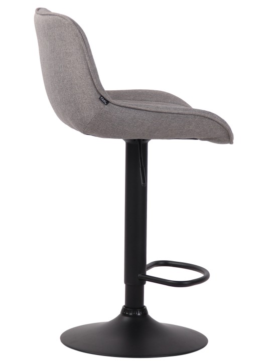 Tabouret de bar tissu Lentini, gris