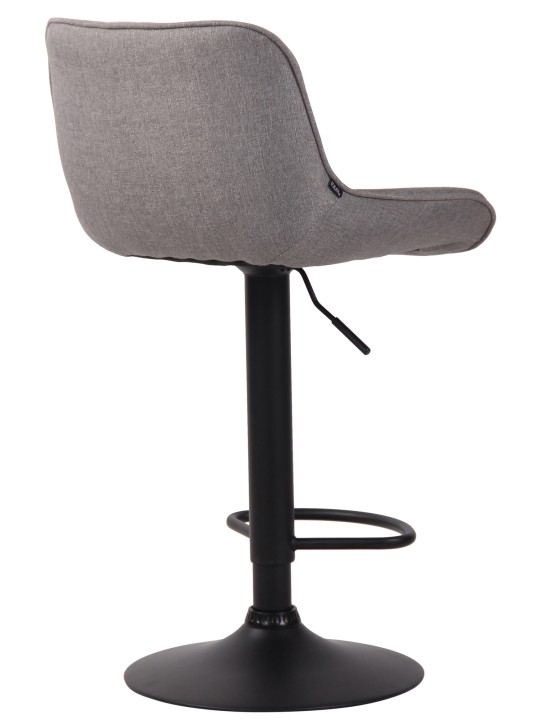 Tabouret de bar tissu Lentini, gris