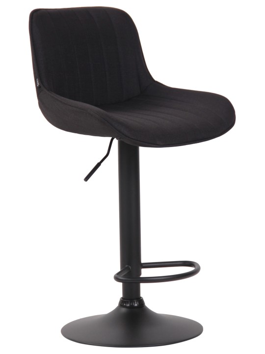 Tabouret de bar tissu Lentini, noir Tabouret de bar tissu Lentini, noir