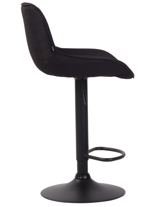 Tabouret de bar tissu Lentini, noir Tabouret de bar tissu Lentini, noir