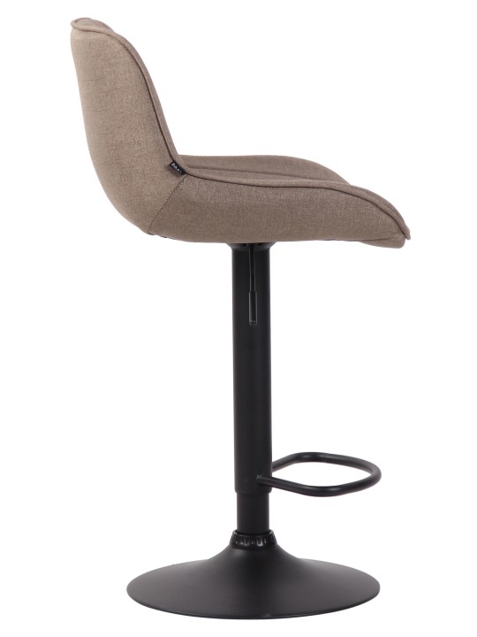 Tabouret de bar tissu Lentini, taupe