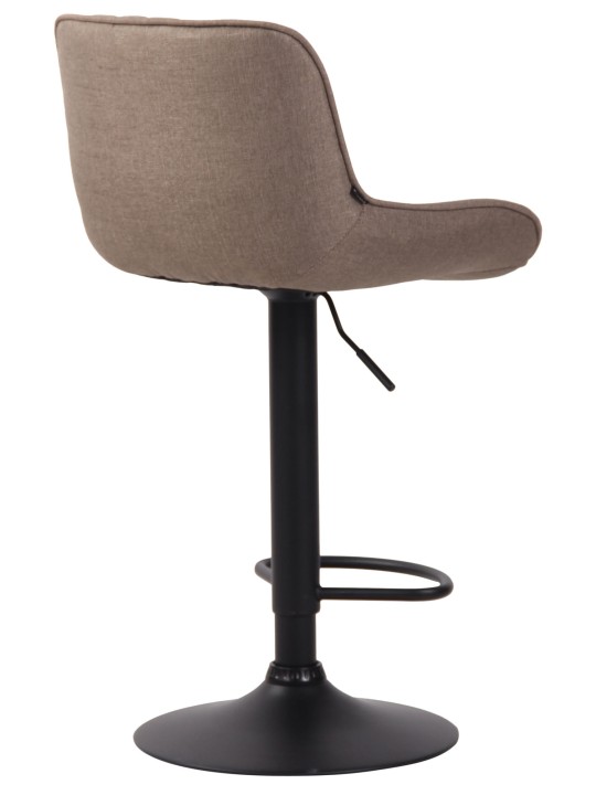 Tabouret de bar tissu Lentini, taupe