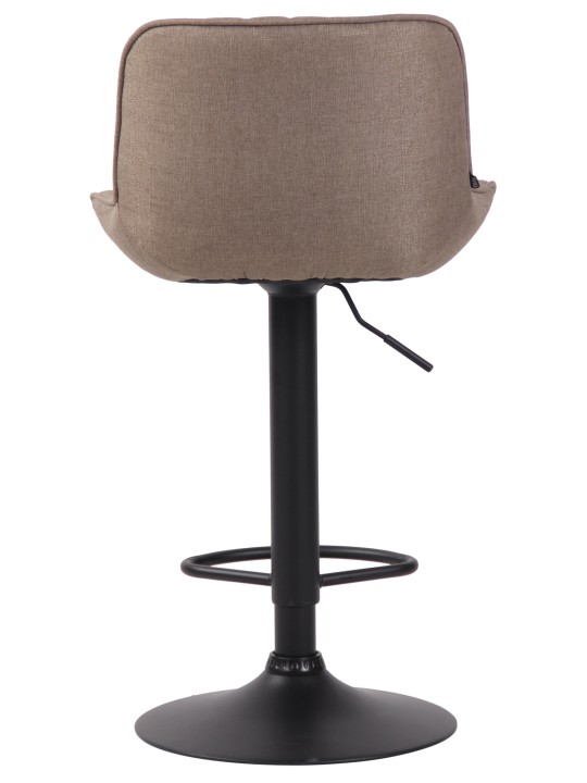 Tabouret de bar tissu Lentini, taupe