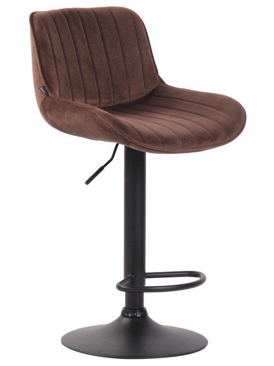 Tabouret de bar velours Lentini, brun Tabouret de bar velours Lentini, brun
