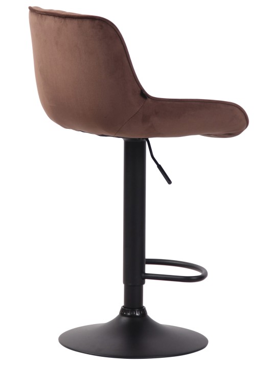 Tabouret de bar velours Lentini, brun Tabouret de bar velours Lentini, brun