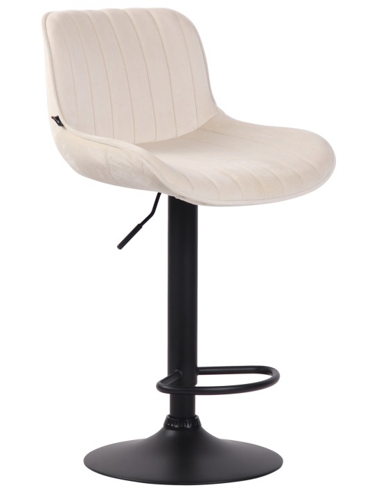 Tabouret de bar velours Lentini, crème Tabouret de bar velours Lentini, crème