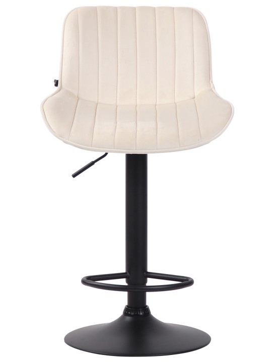 Tabouret de bar velours Lentini, crème Tabouret de bar velours Lentini, crème