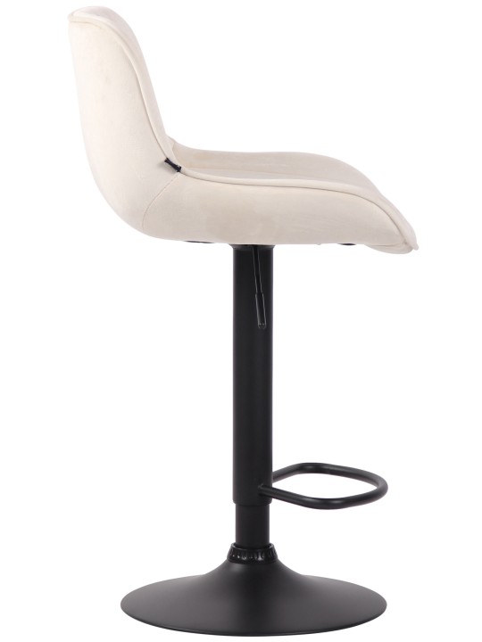 Tabouret de bar velours Lentini, crème Tabouret de bar velours Lentini, crème