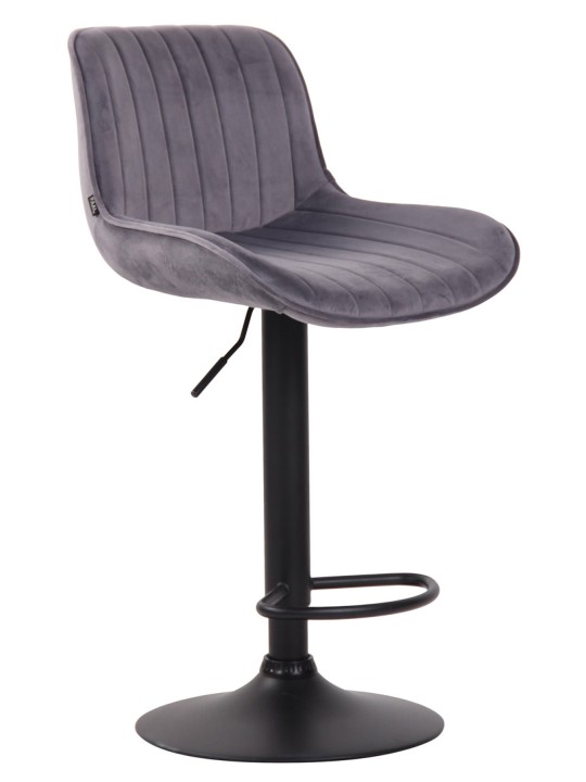 Tabouret de bar velours Lentini, gris foncé Tabouret de bar velours Lentini, gris foncé