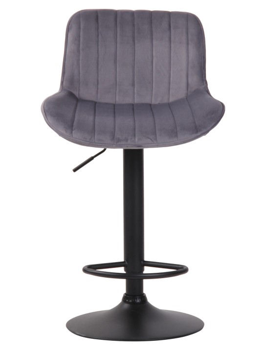 Tabouret de bar velours Lentini, gris foncé Tabouret de bar velours Lentini, gris foncé